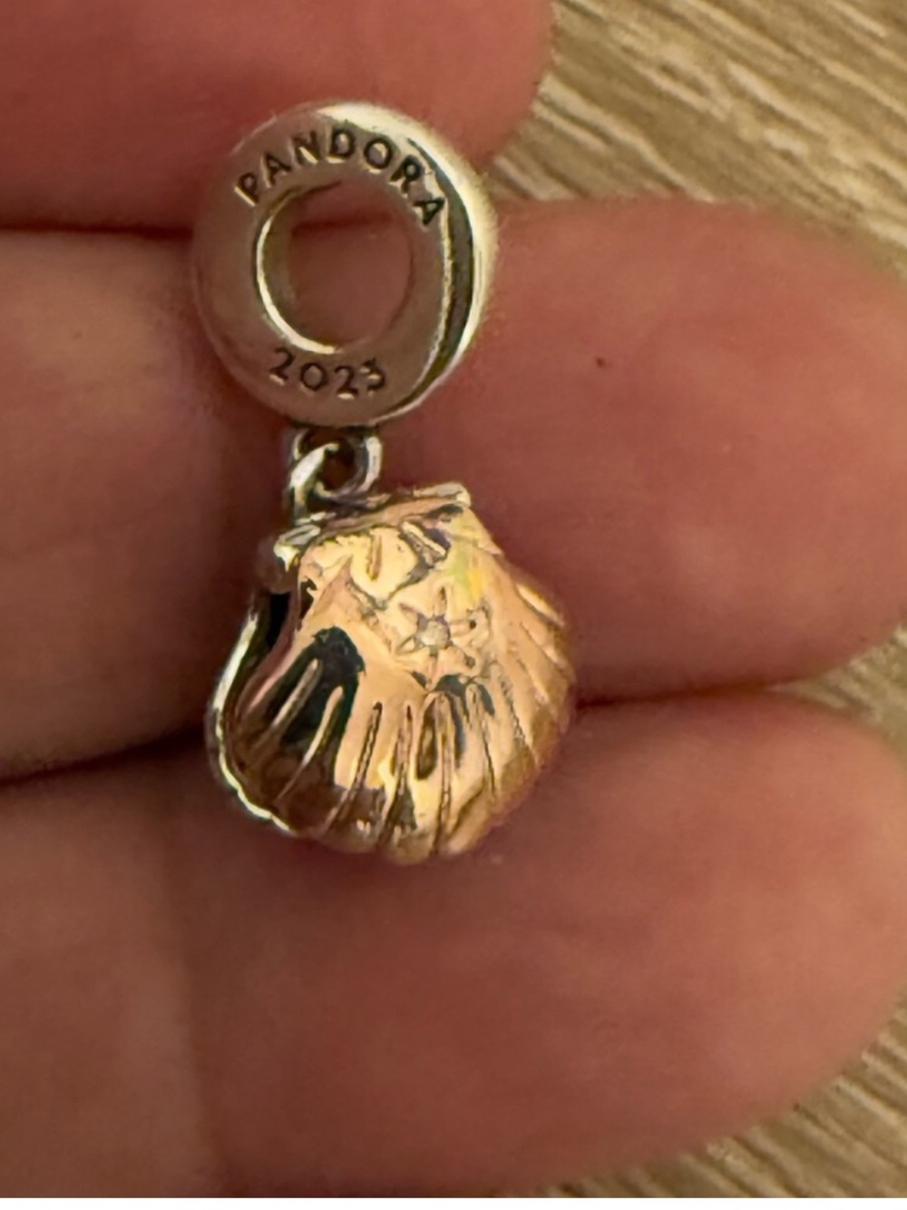 Pandora Rose Gold Shell Dangle Charm - 2023
